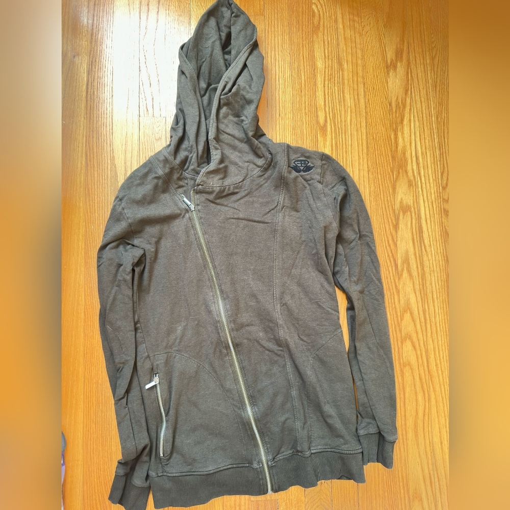 Men's Stylish Zip-Up Hoodie in Brown